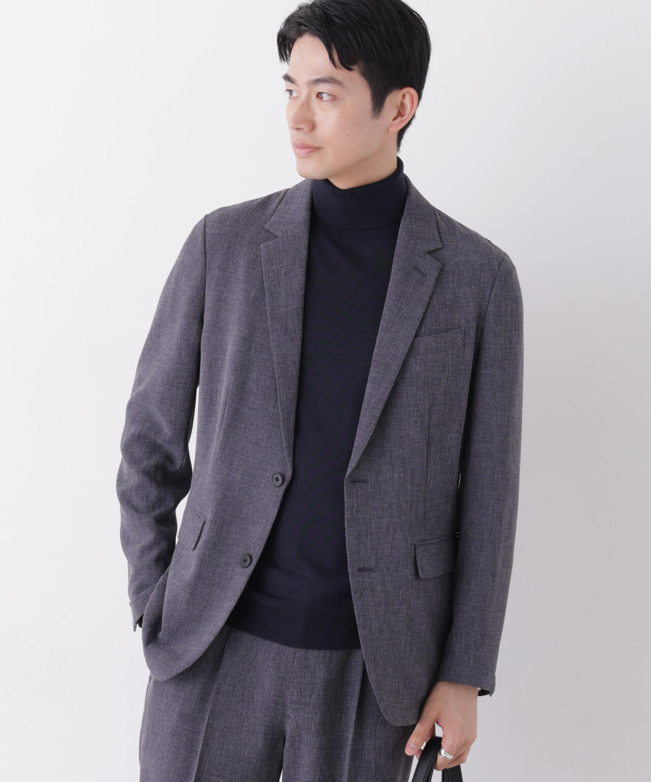 【大人気セットアップ】「Damerino」メランジエアシャークストレッチセットアップ/WASHABLE 6686218204
