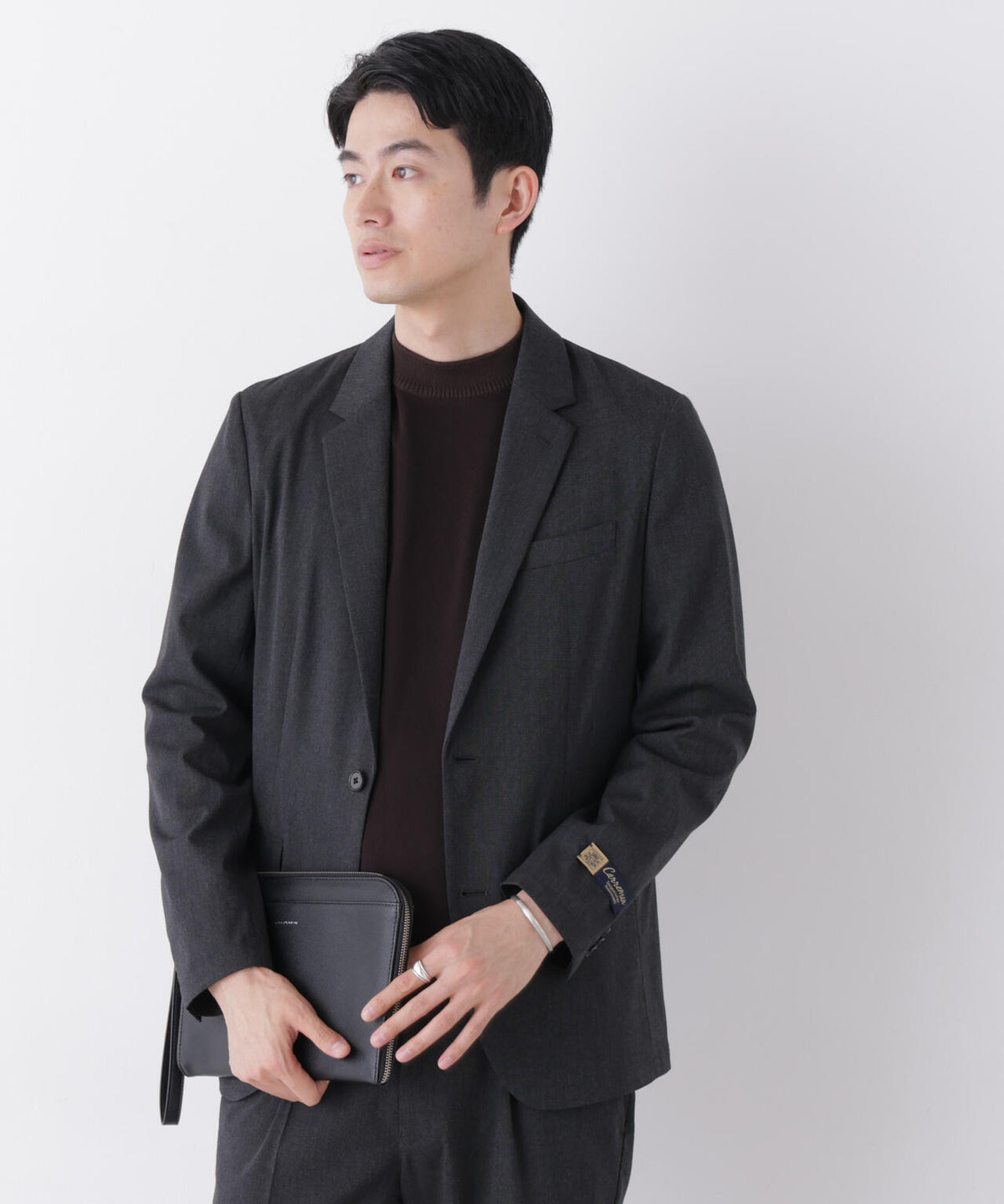 【形態安定】「Damerino」CARREMAN T/R ピンヘッドストレッチセットアップ 6686218205