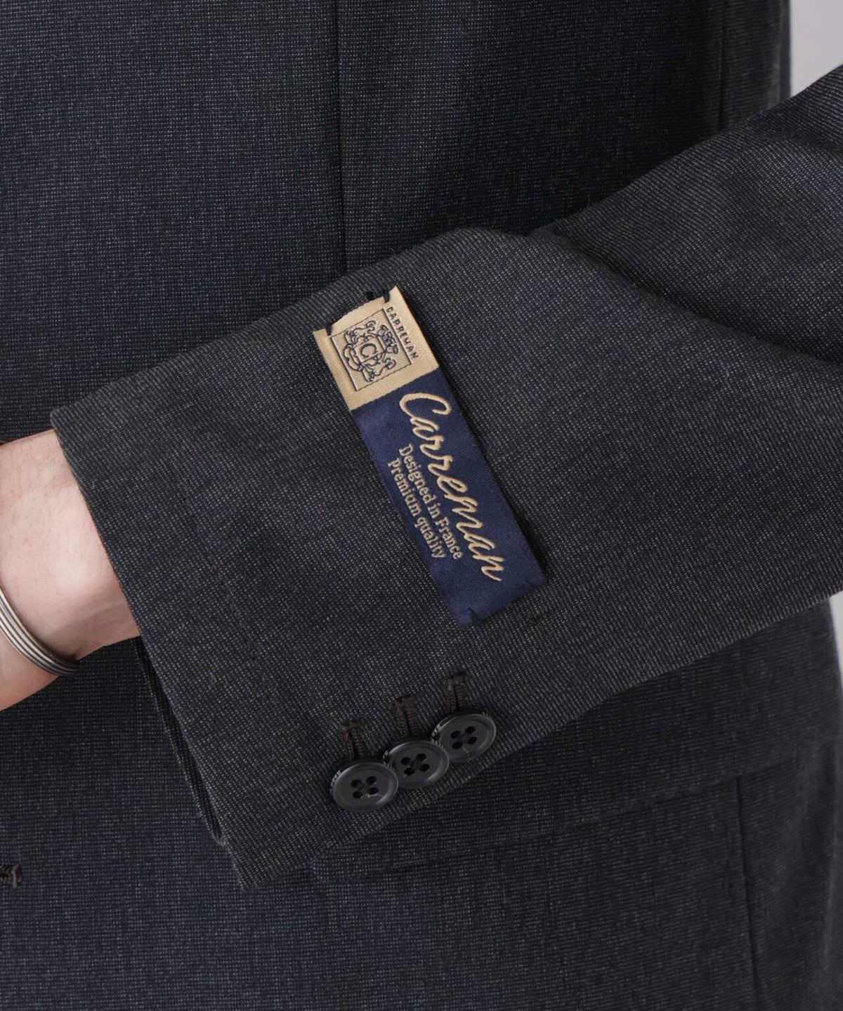 【形態安定】「Damerino」CARREMAN T/R ピンヘッドストレッチセットアップ 6686218205