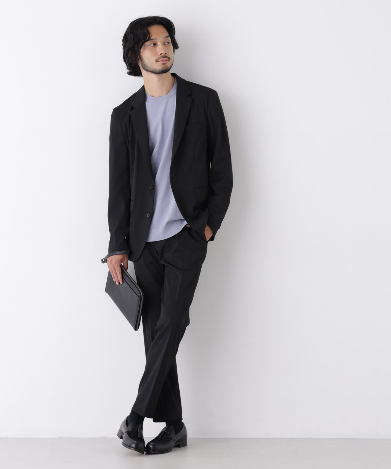 【大人気セットアップ】「Damerino」T/R パウダリー2WAYストレッチセットアップ 6686218207