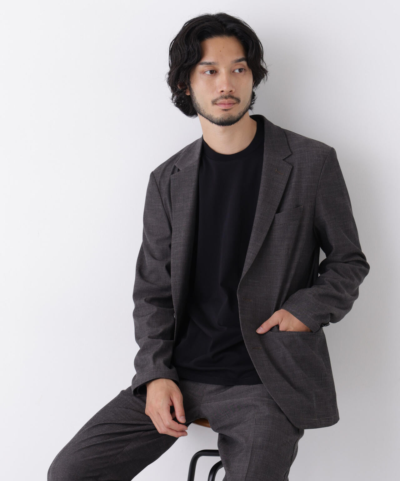【大人気セットアップ】「Damerino」T/R パウダリー2WAYストレッチセットアップ 6686218207