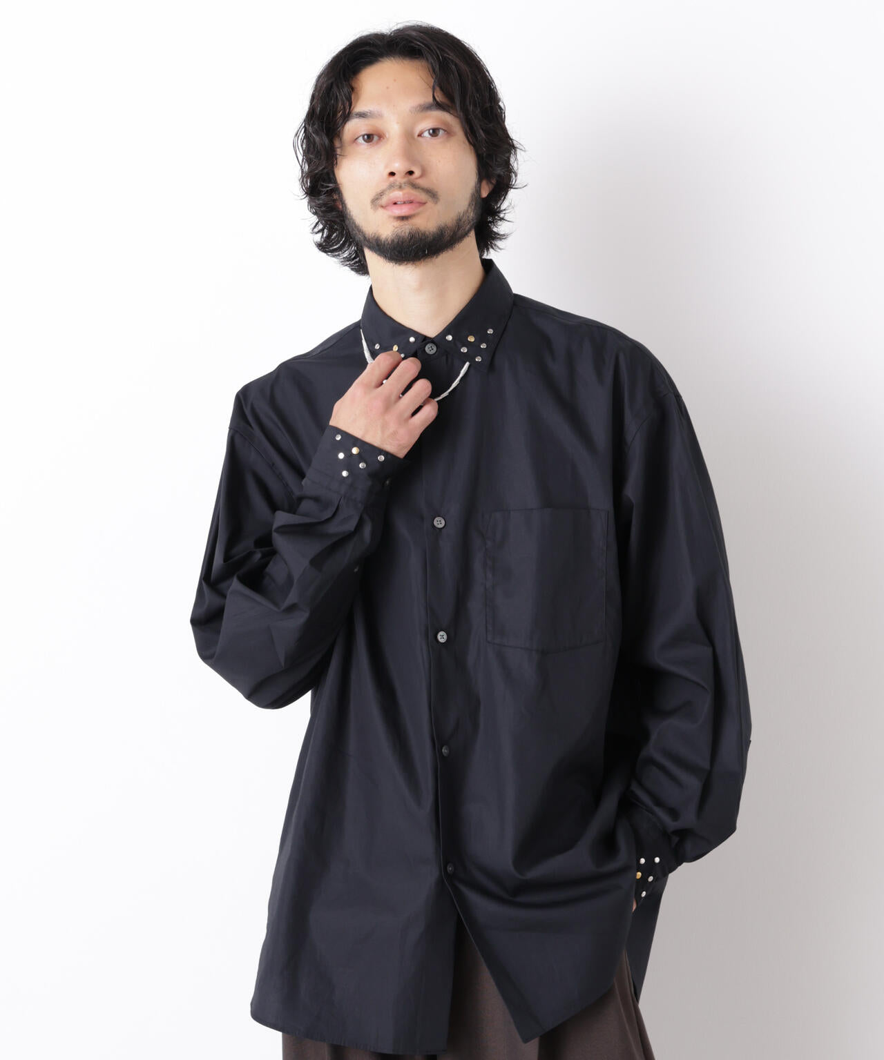 「ASSEMBLANC」 スタッズシャツ 6686220202