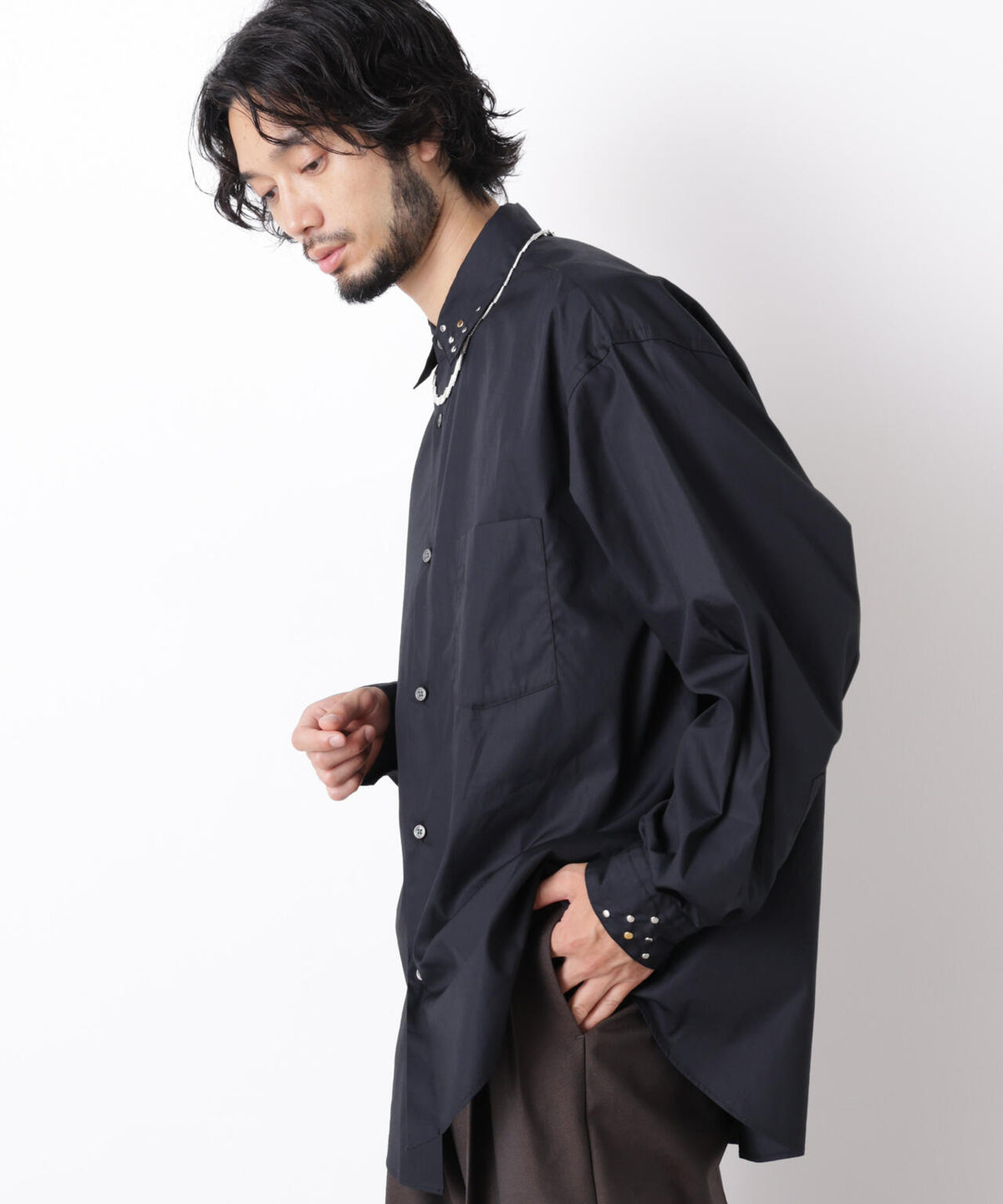 「ASSEMBLANC」 スタッズシャツ 6686220202