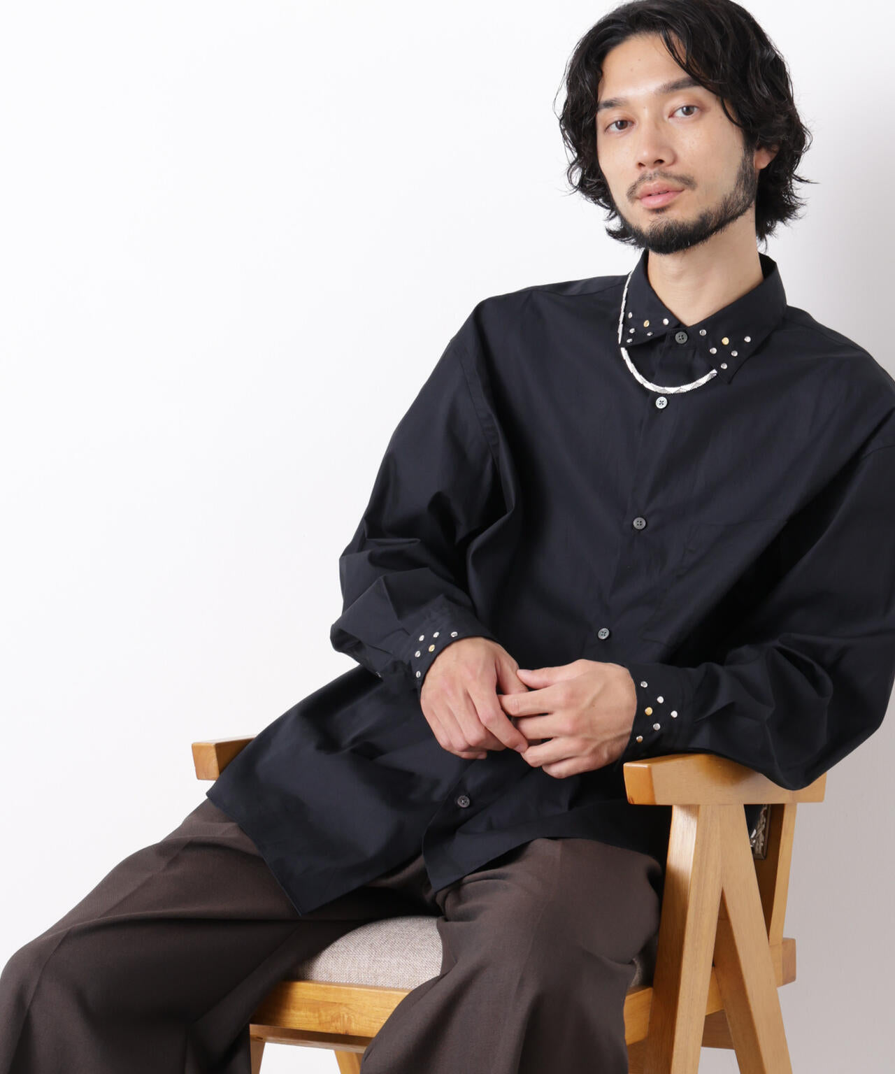 「ASSEMBLANC」 スタッズシャツ 6686220202
