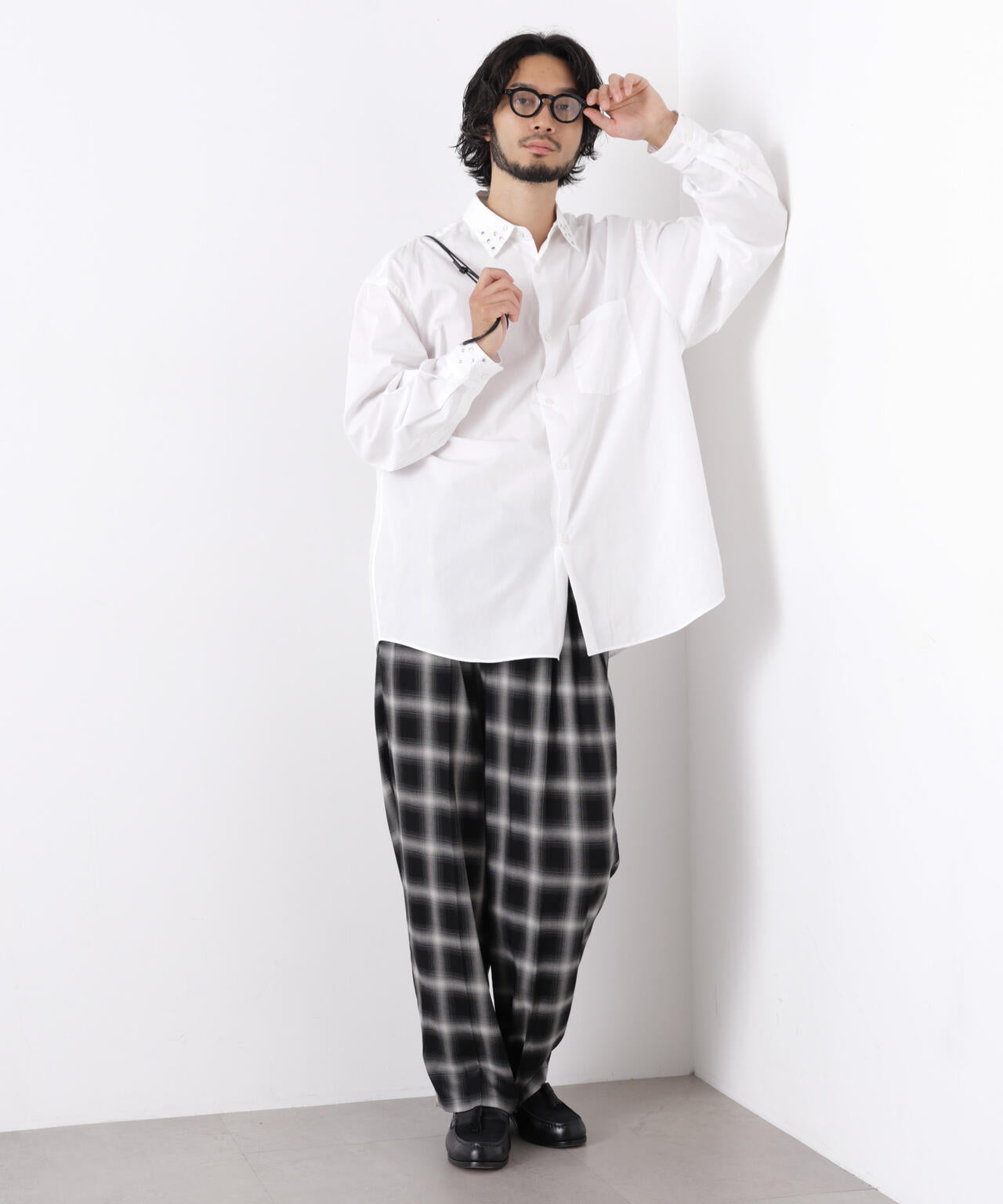 「ASSEMBLANC」 スタッズシャツ 6686220202