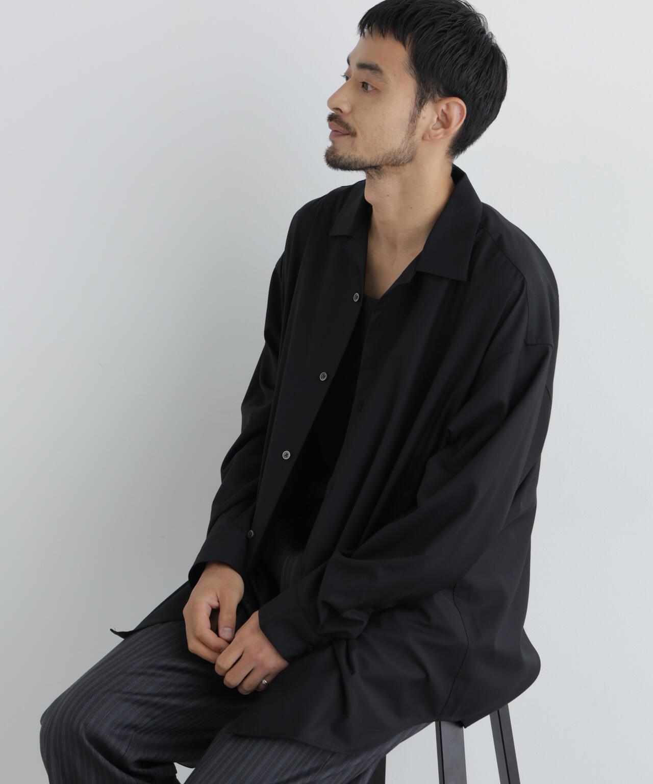 ビッグドレープシャツ 長袖 6686220204