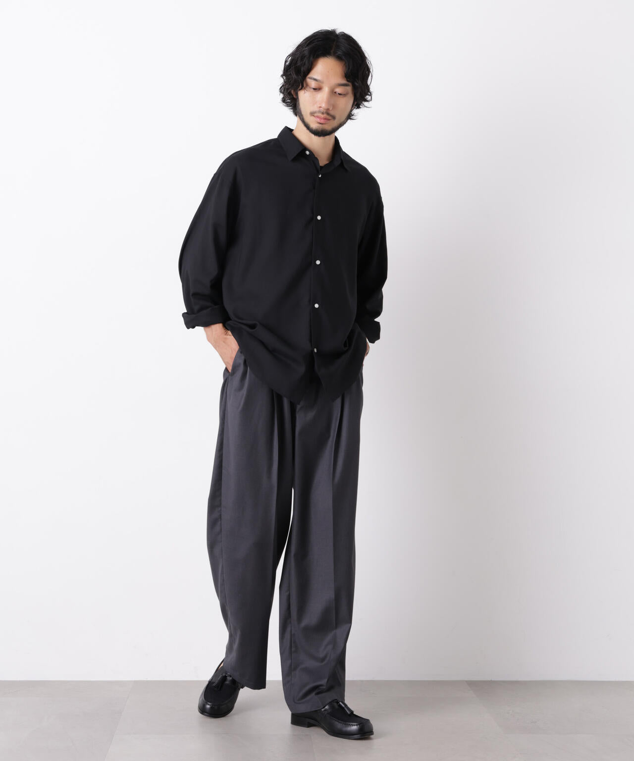 「OtoNANO」LIM-BRESS ワイドシャツ 長袖 6686220207