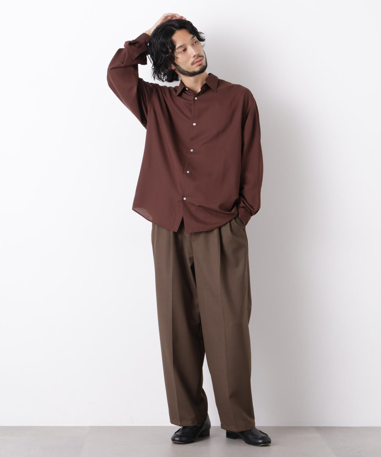 「OtoNANO」LIM-BRESS ワイドシャツ 長袖 6686220207