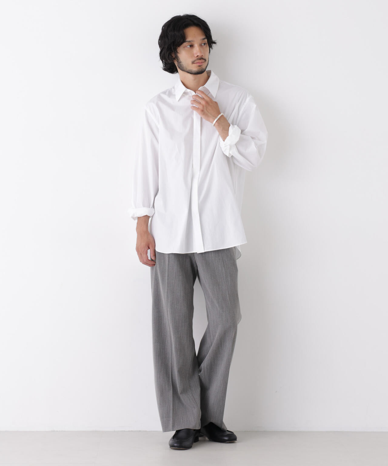 「ASSEMBLANC」Wrinkleワイヤーワッシャーシャツ 6686220211