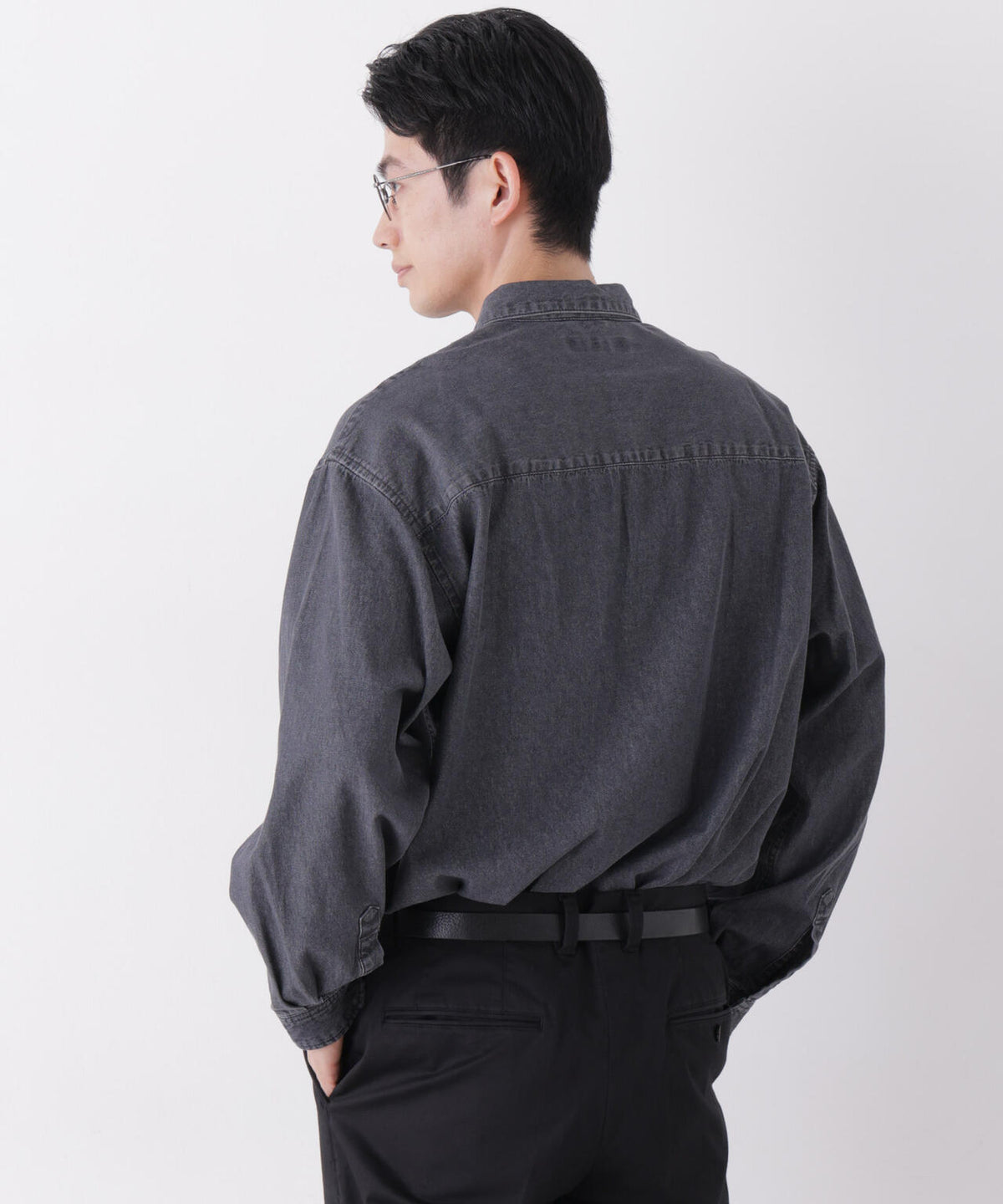 「OtoNANO」大人のワイドシャツ デニムシャツ 長袖 6686220215
