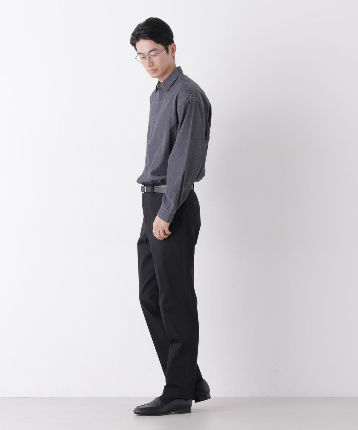 「OtoNANO」大人のワイドシャツ デニムシャツ 長袖 6686220215