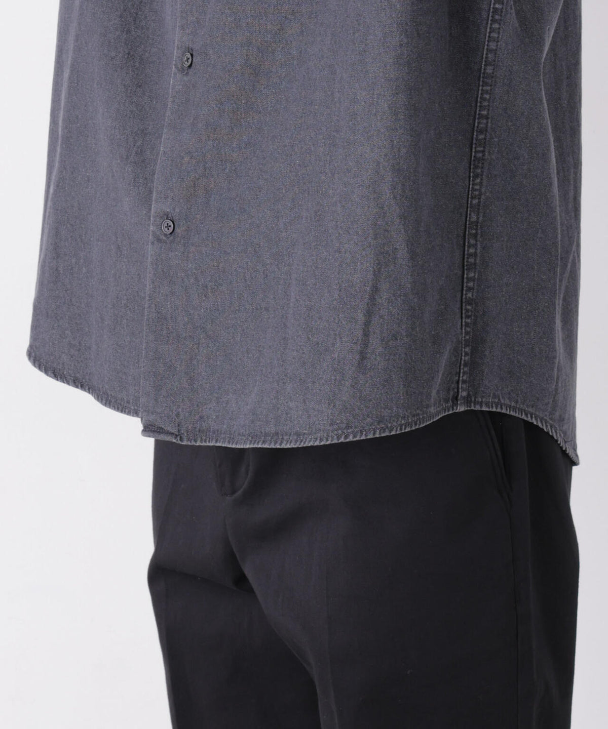 「OtoNANO」大人のワイドシャツ デニムシャツ 長袖 6686220215