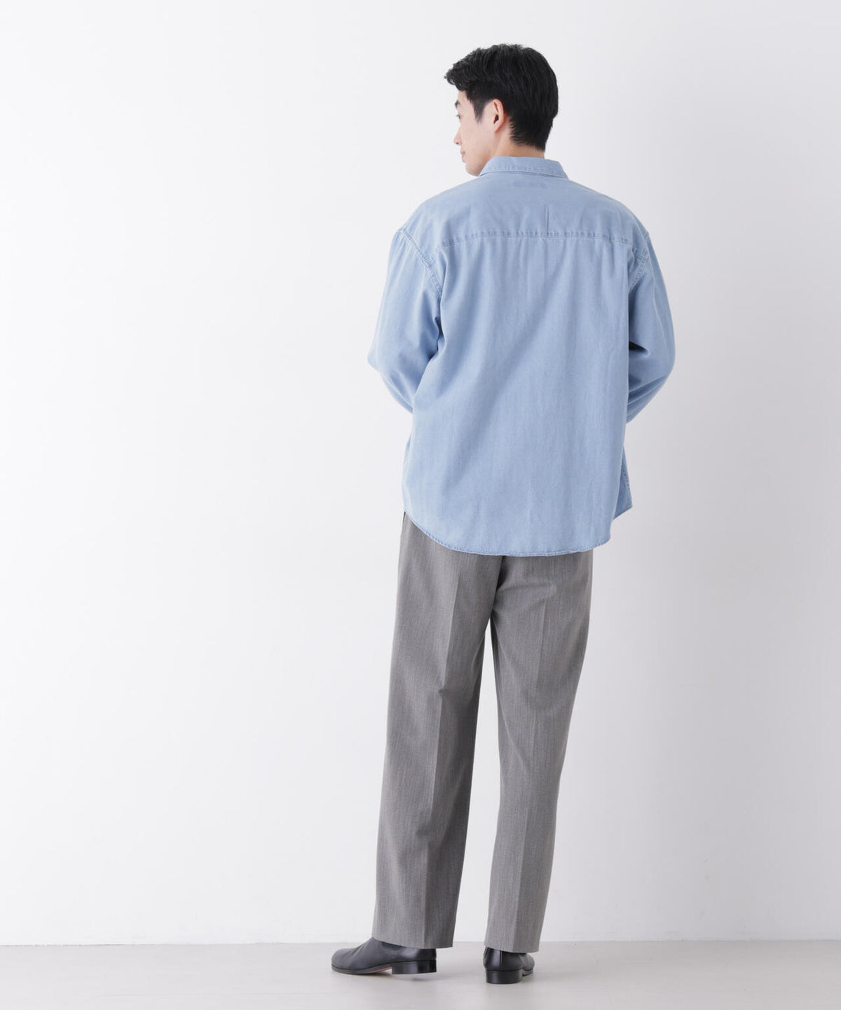 「OtoNANO」大人のワイドシャツ デニムシャツ 長袖 6686220215