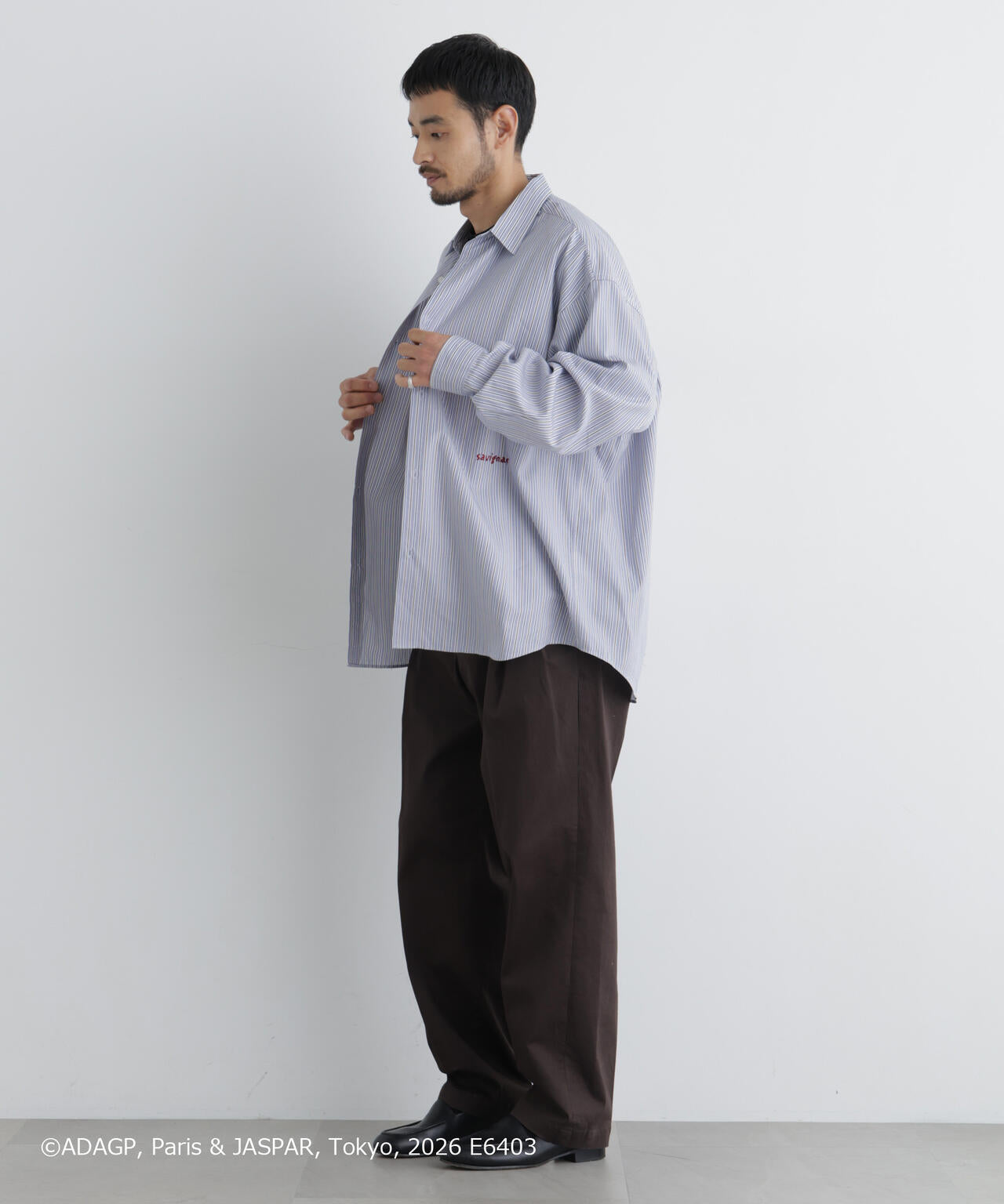 「OtoNANO」×SAVIGNAC レタードワイドシャツ 6686220220