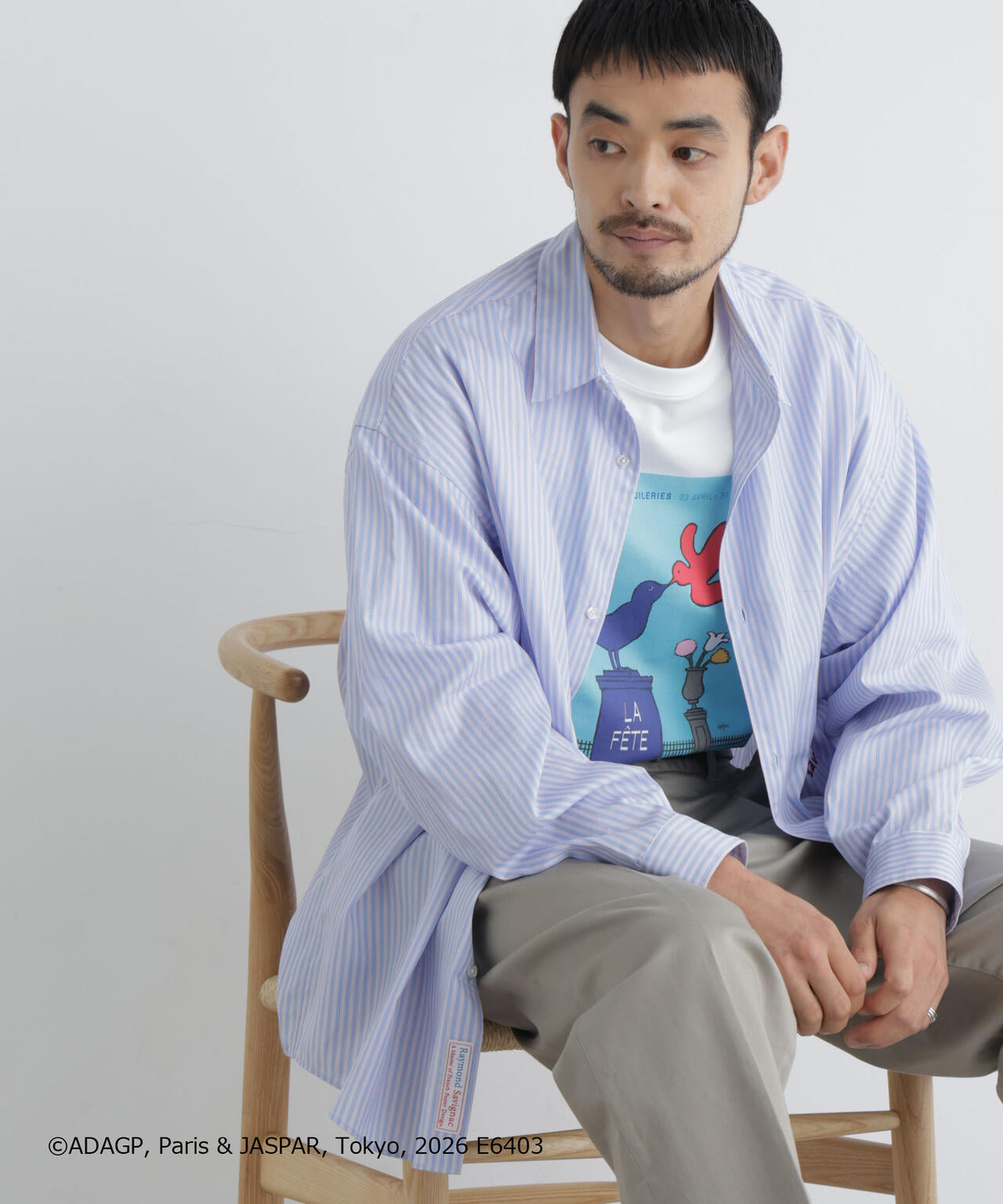 「OtoNANO」×SAVIGNAC レタードワイドシャツ 6686220220