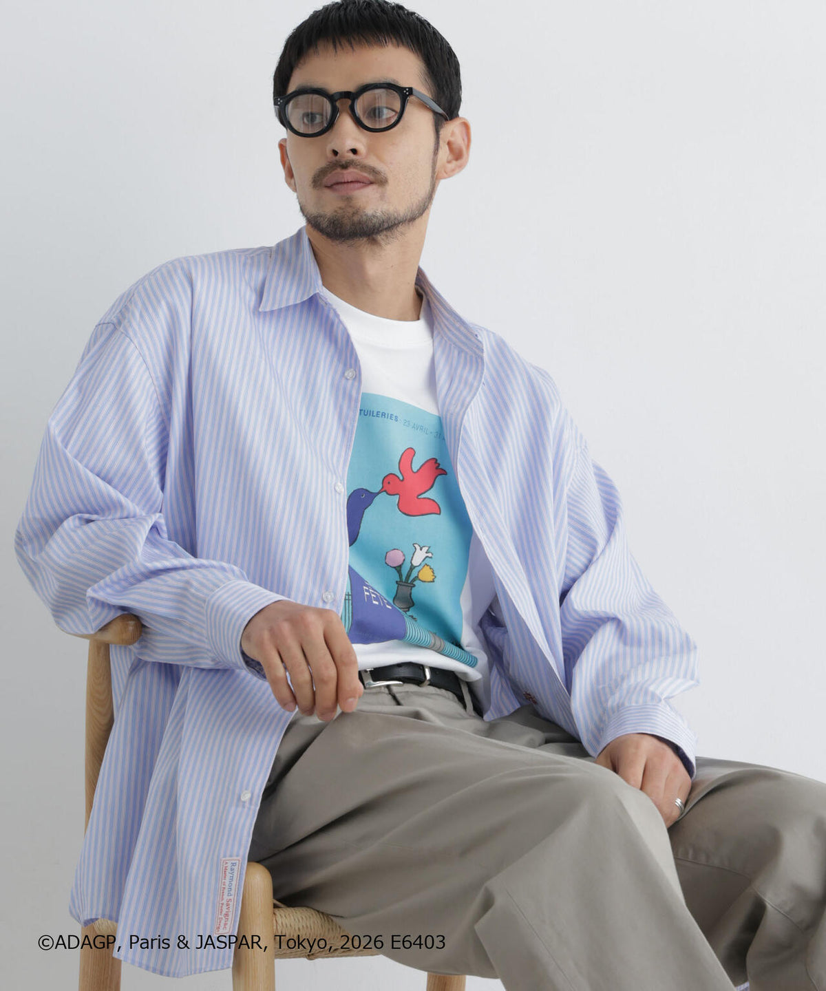 「OtoNANO」×SAVIGNAC レタードワイドシャツ 6686220220
