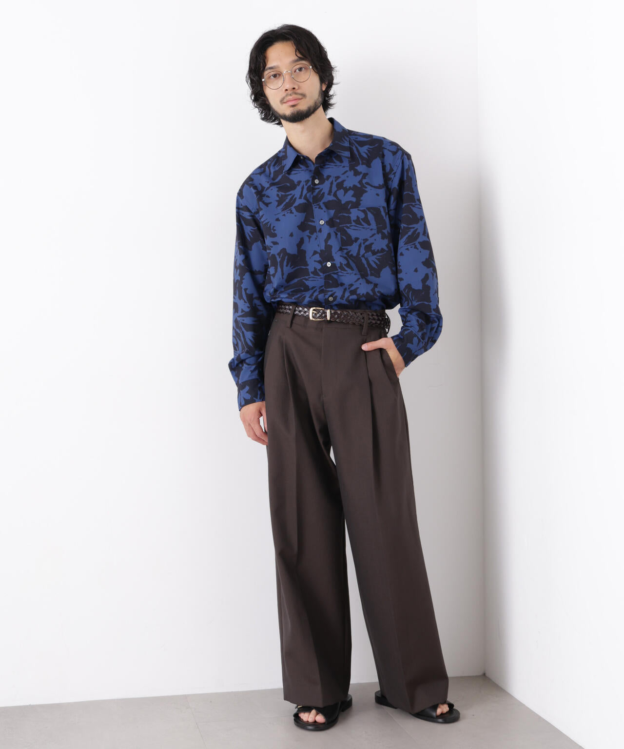 EDITORIAL PRINT レギュラーカラーシャツ 6686220222