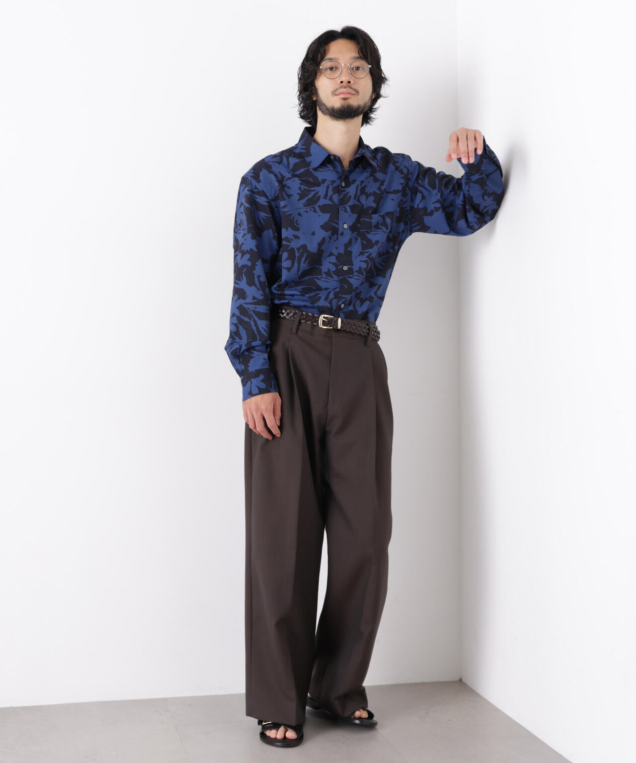 EDITORIAL PRINT レギュラーカラーシャツ 6686220222