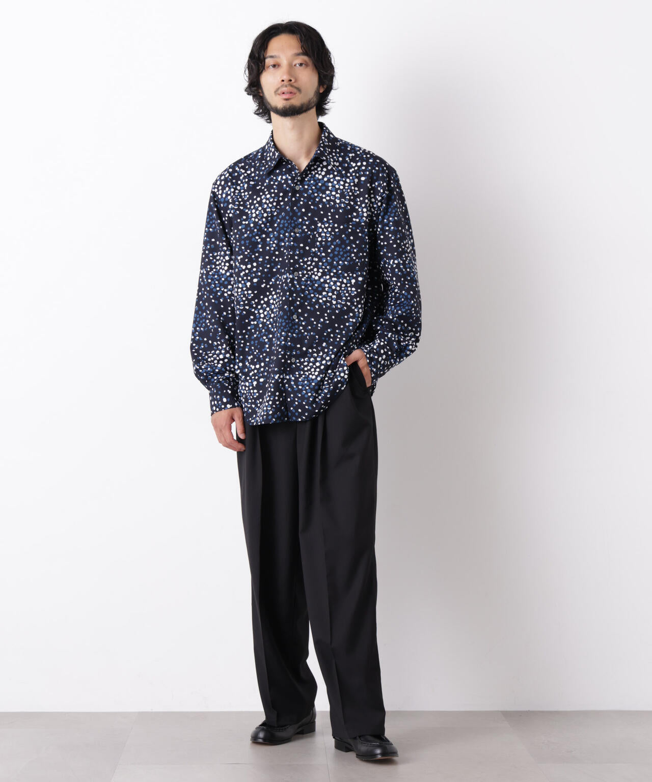 EDITORIAL PRINT レギュラーカラーシャツ 6686220222