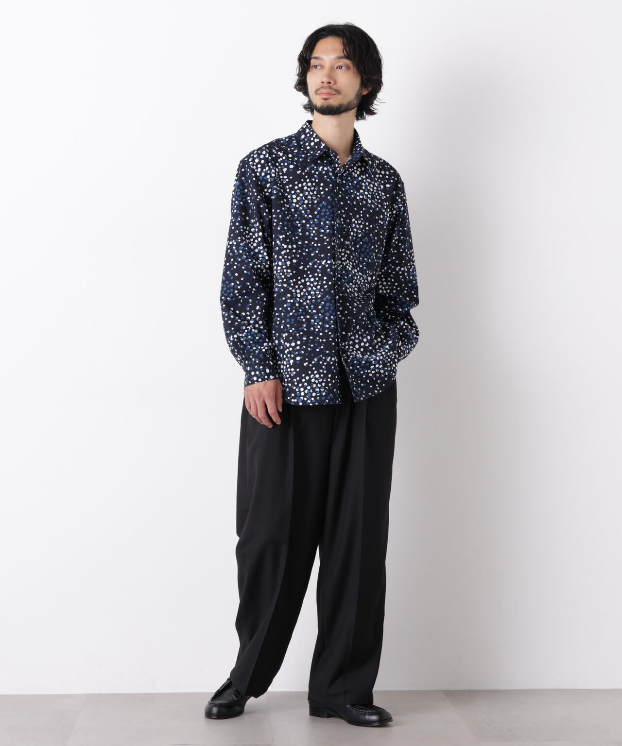 EDITORIAL PRINT レギュラーカラーシャツ 6686220222