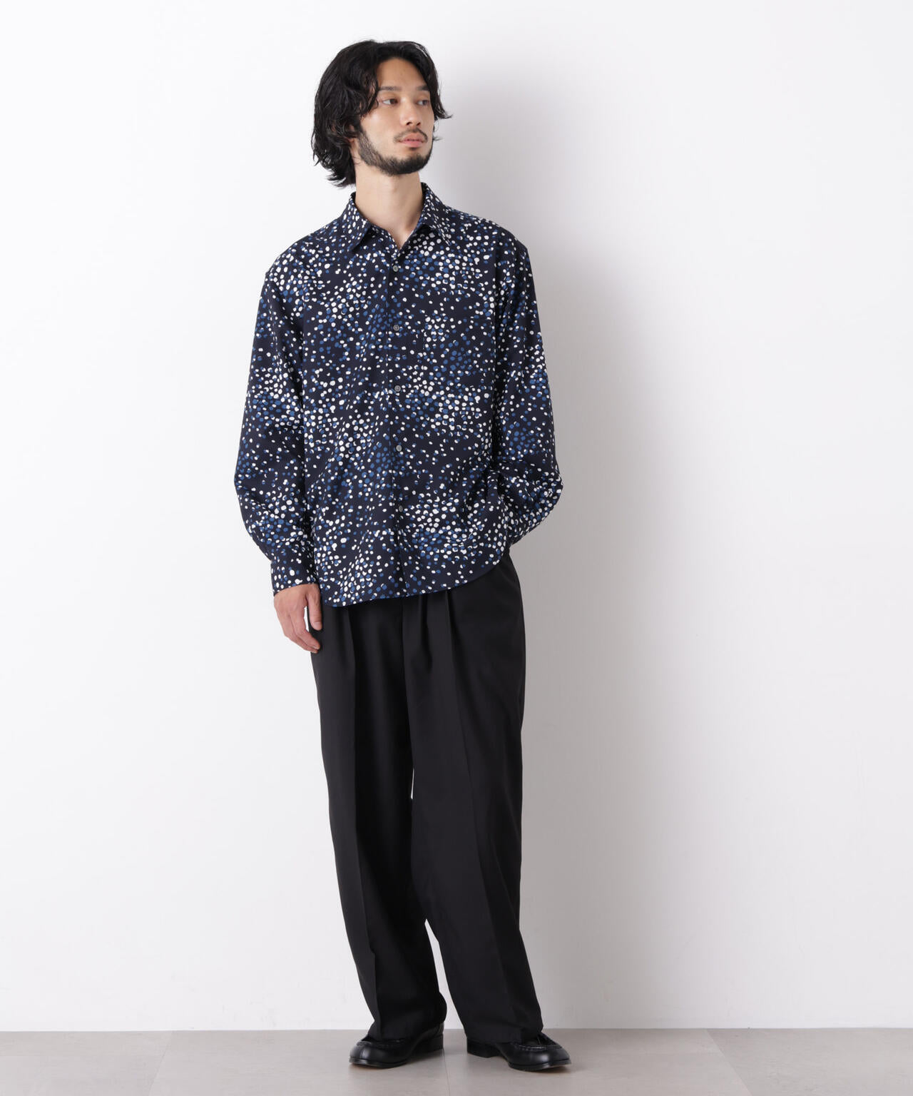 EDITORIAL PRINT レギュラーカラーシャツ 6686220222