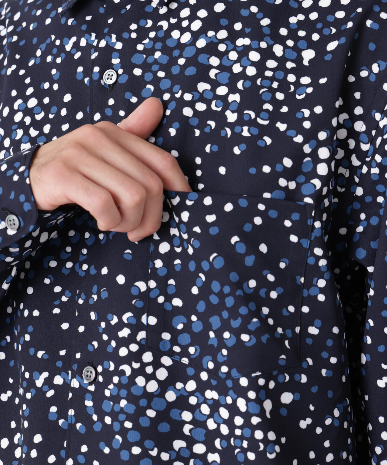 EDITORIAL PRINT レギュラーカラーシャツ 6686220222