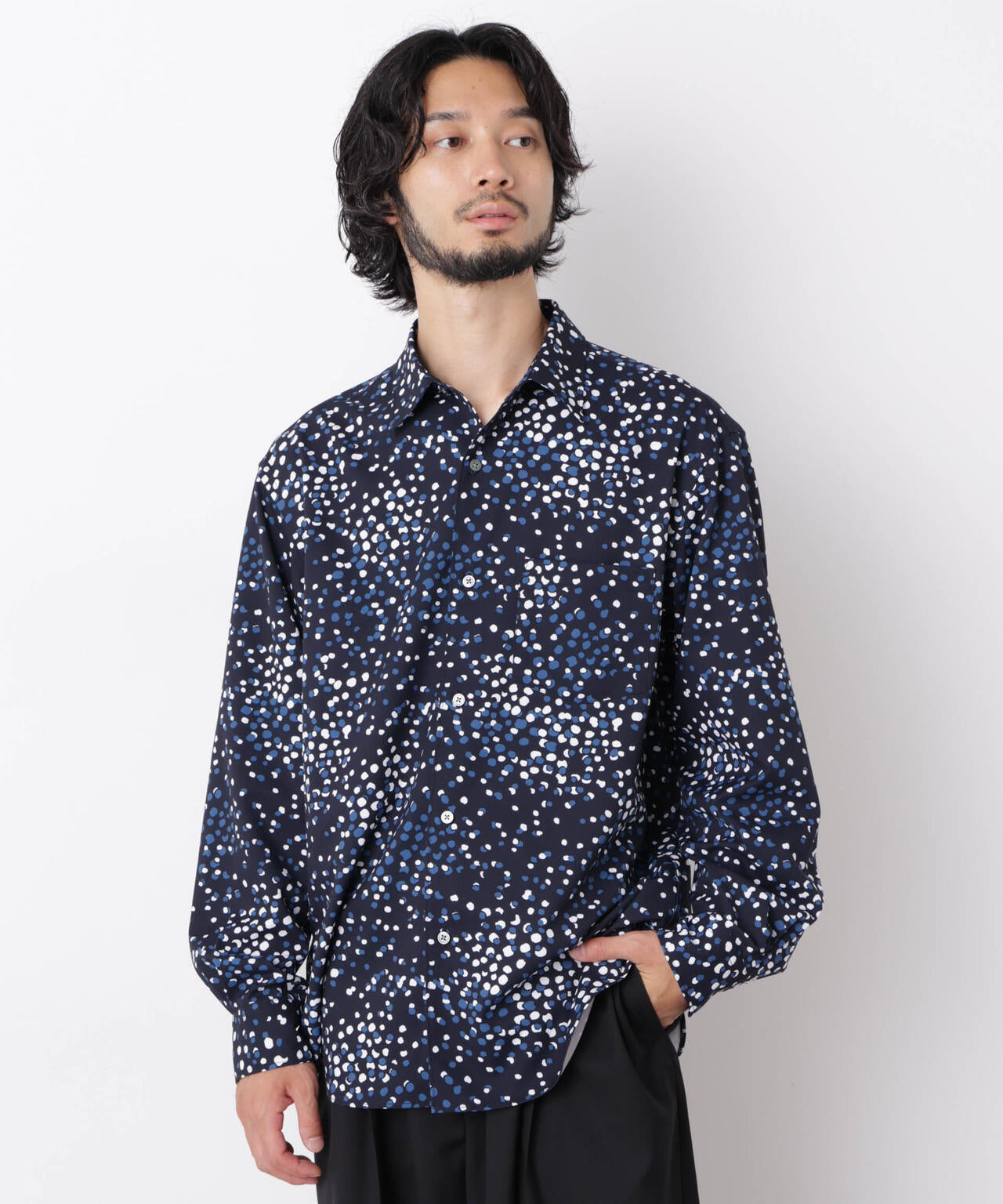EDITORIAL PRINT レギュラーカラーシャツ 6686220222