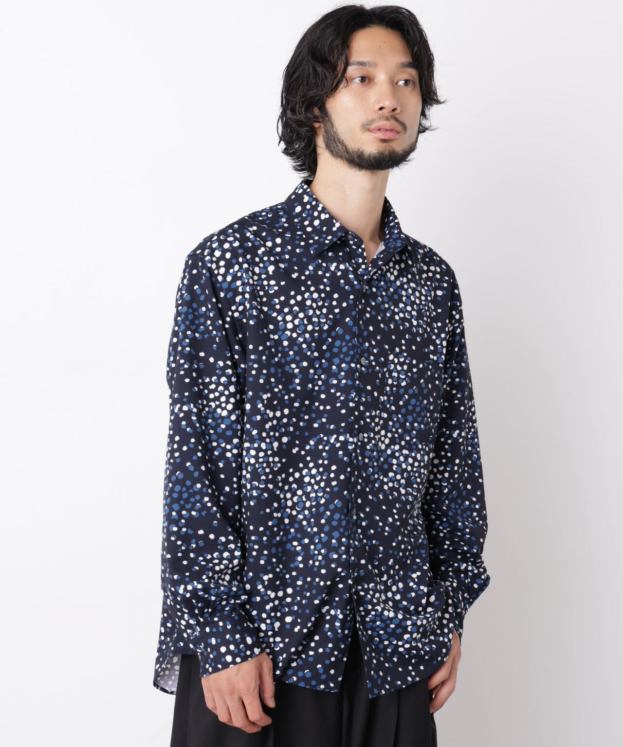 EDITORIAL PRINT レギュラーカラーシャツ 6686220222