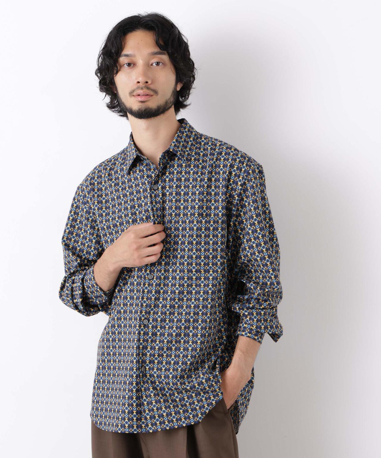 EDITORIAL PRINT レギュラーカラーシャツ 6686220222