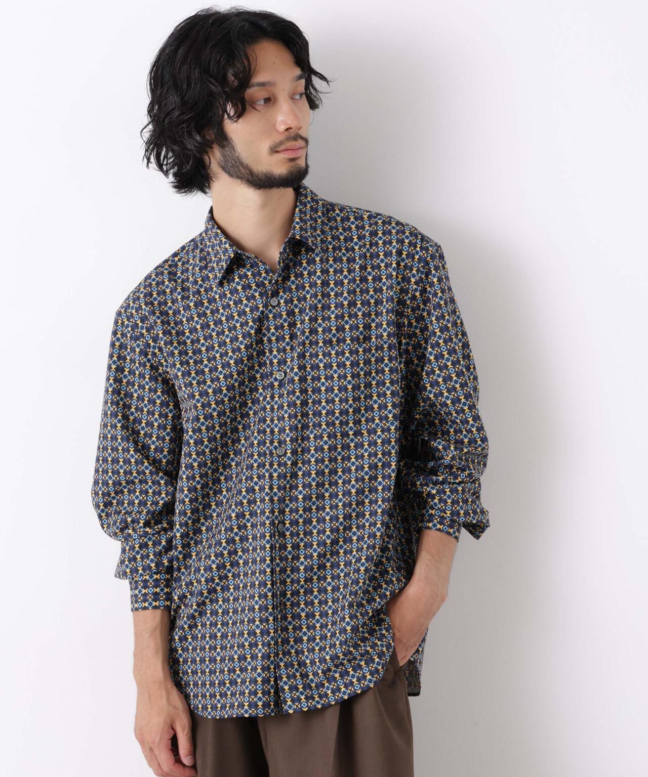 EDITORIAL PRINT レギュラーカラーシャツ 6686220222