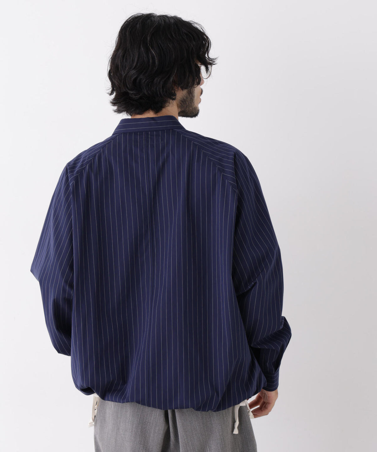 「OtoNANO」2WAYコーチシャツ スーピマコットンタイプライター/ストライプ 6686220226