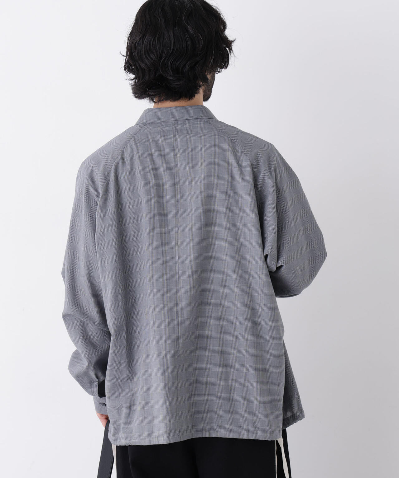 「OtoNANO」2WAYコーチシャツ コットンウールボイル/チェック 6686220227