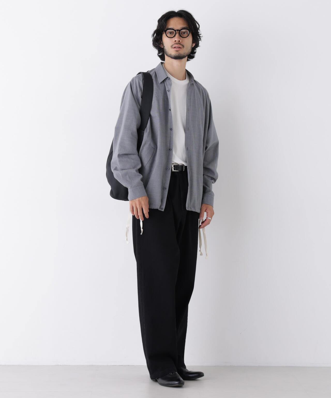 「OtoNANO」2WAYコーチシャツ コットンウールボイル/チェック 6686220227