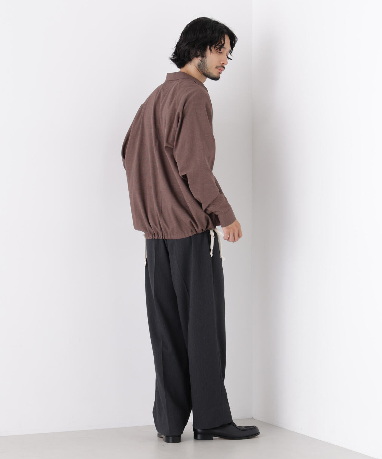 「OtoNANO」2WAYコーチシャツ コットンウールボイル/チェック 6686220227
