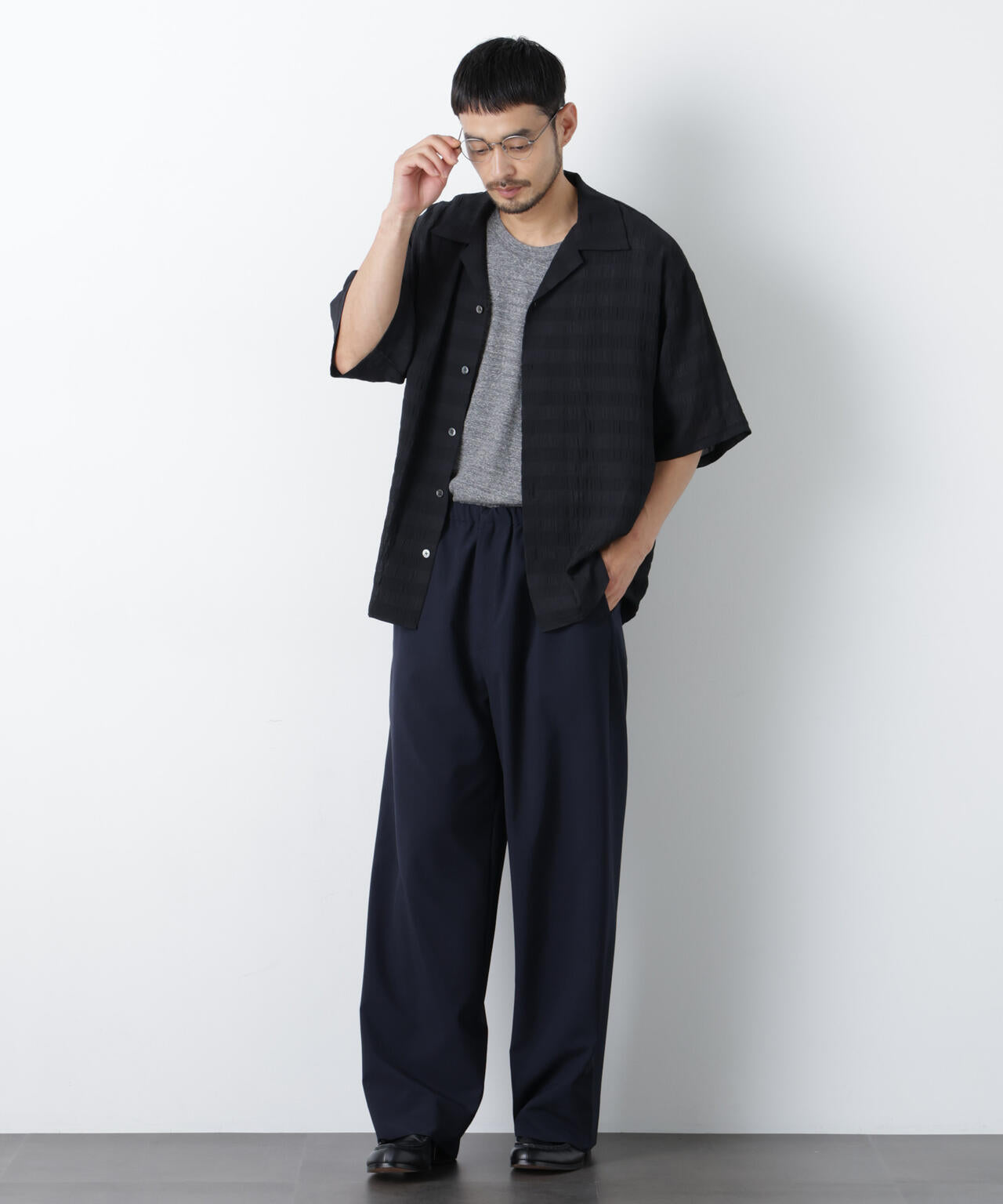 シースルーチェックシャツ 半袖 6686221202