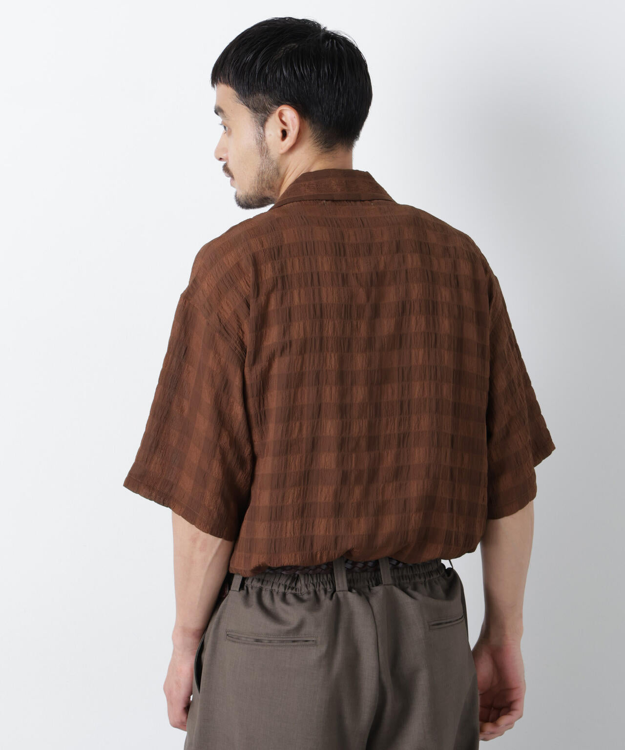 シースルーチェックシャツ 半袖 6686221202
