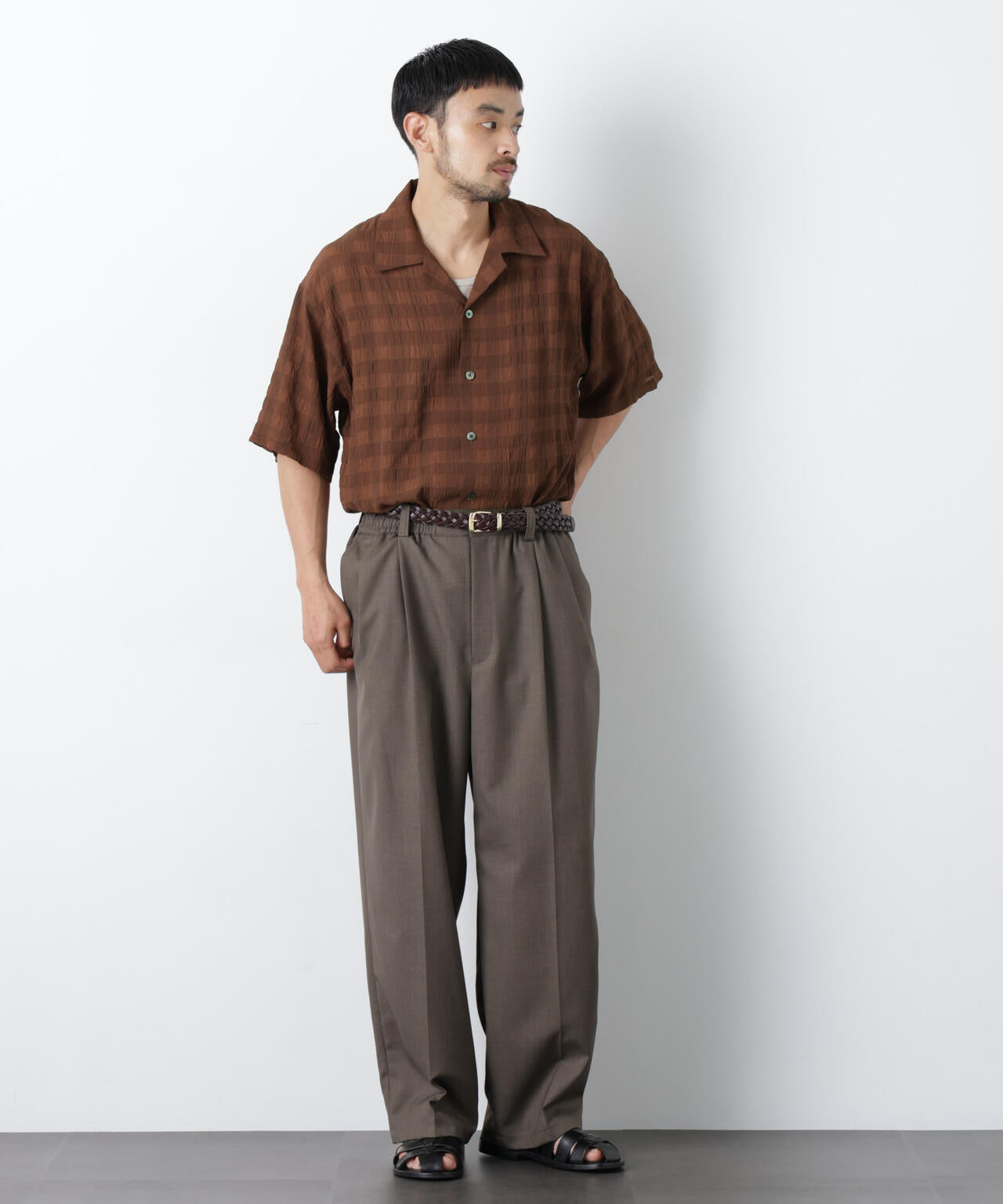シースルーチェックシャツ 半袖 6686221202