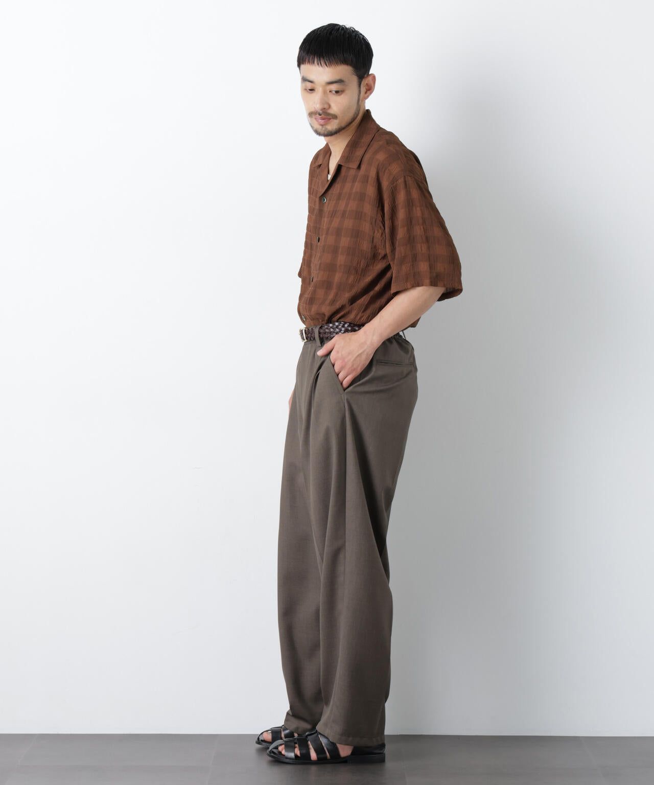シースルーチェックシャツ 半袖 6686221202
