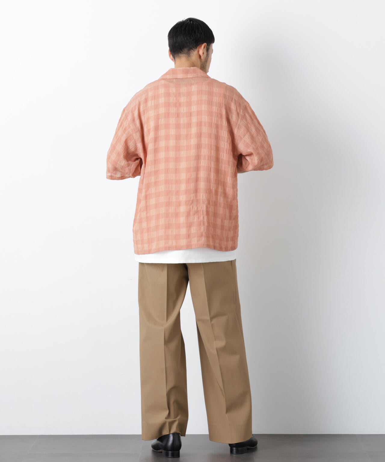 シースルーチェックシャツ 半袖 6686221202