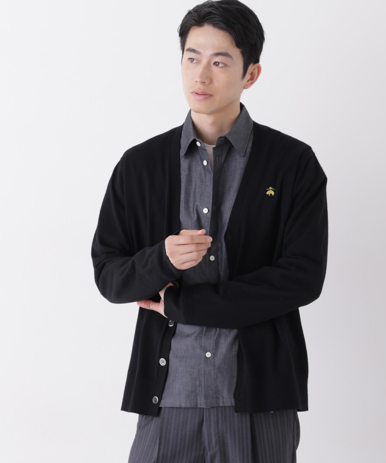 美品BLACK FLEECE ブルックスブラザーズ ニット カーディガン Brooks Brothers別注」「毛玉レスニット」ファインゲージVネック