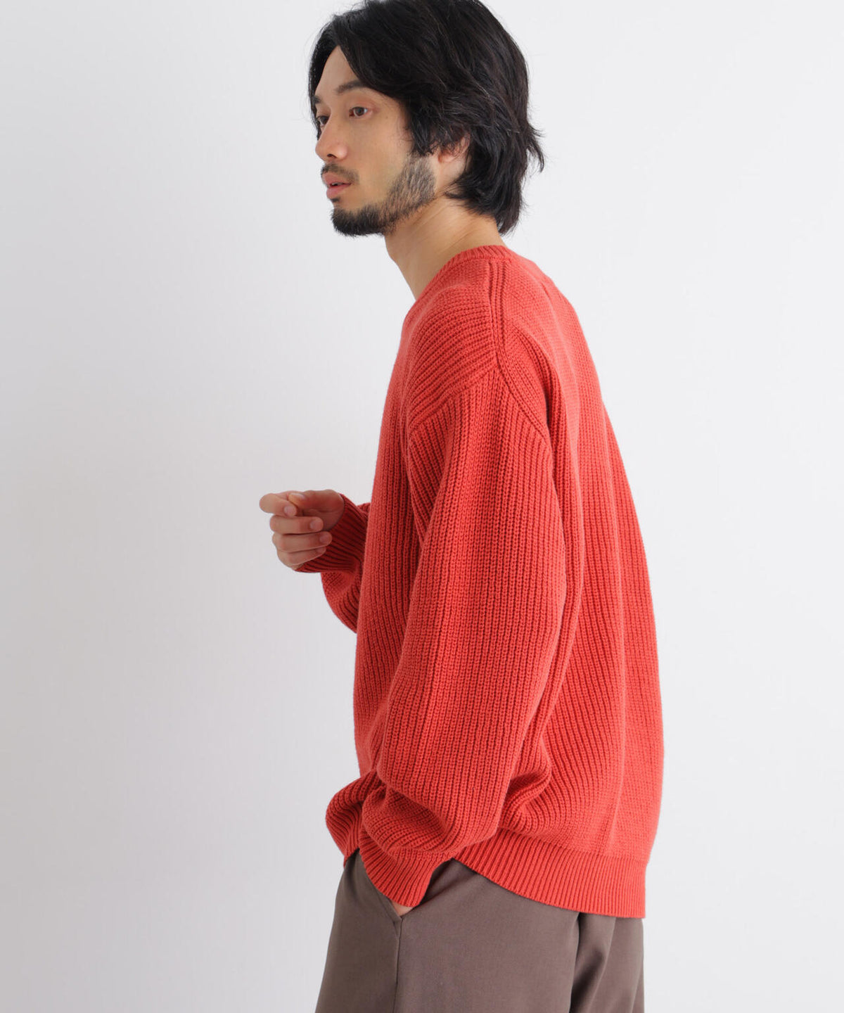 コットンMIXバルキークルーネックニット 6686222218