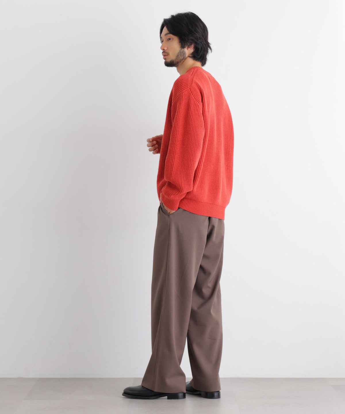 コットンMIXバルキークルーネックニット 6686222218