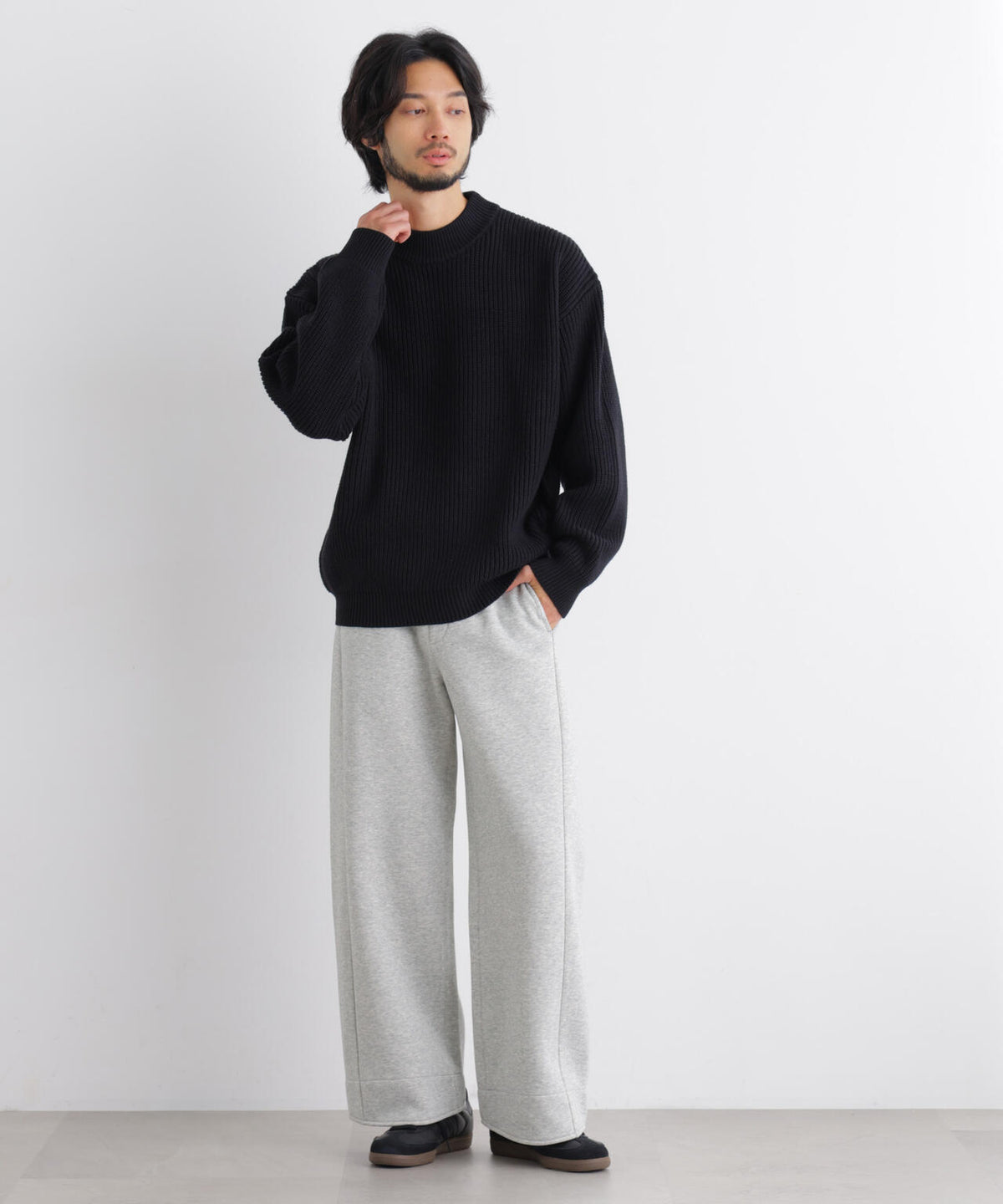 コットンMIXバルキーモックネックニット 6686222219