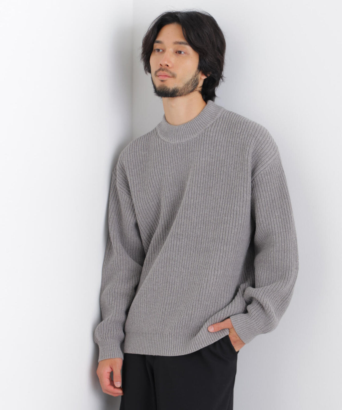 コットンMIXバルキーモックネックニット 6686222219