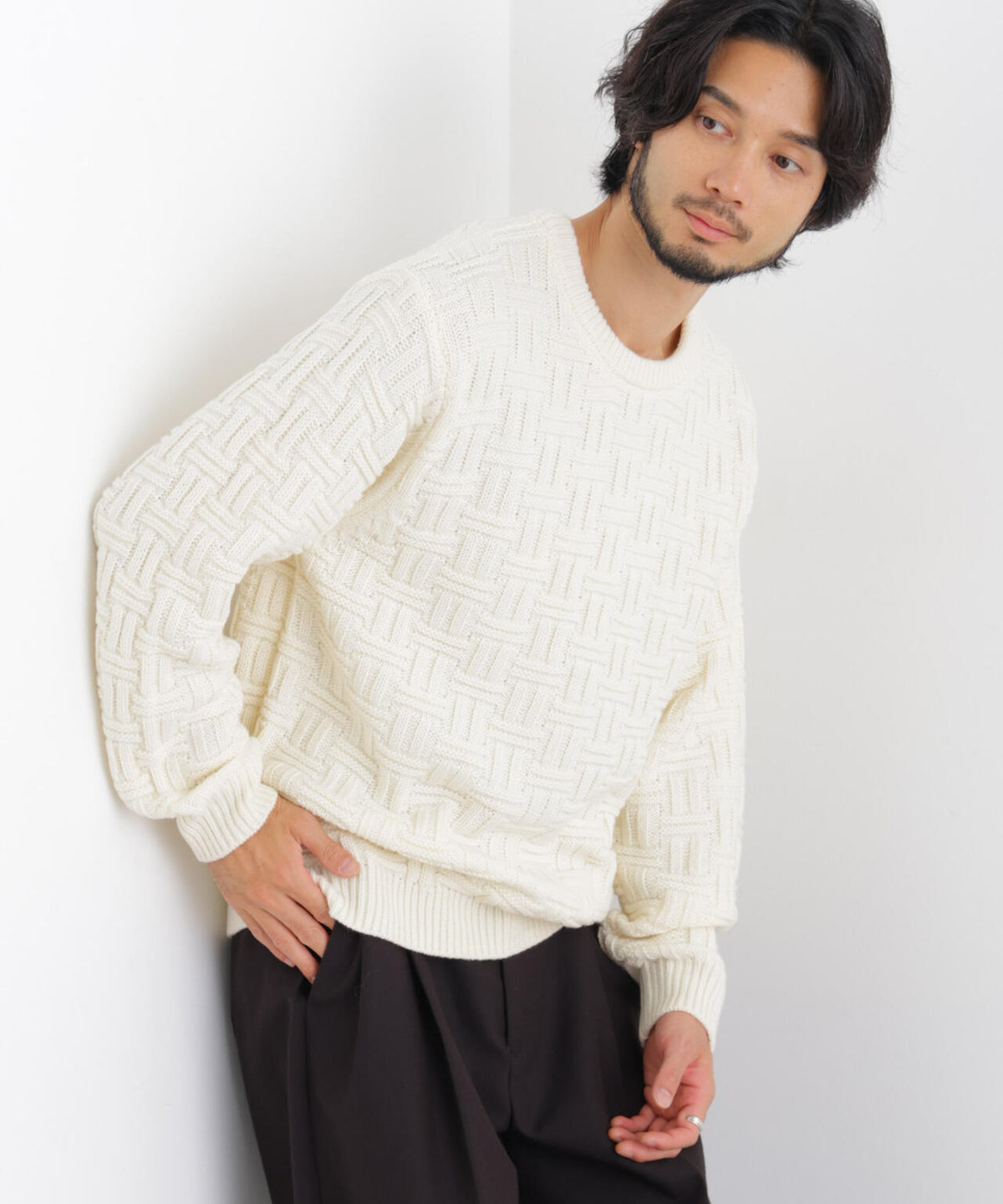 ジオメトリックニット 6686222221