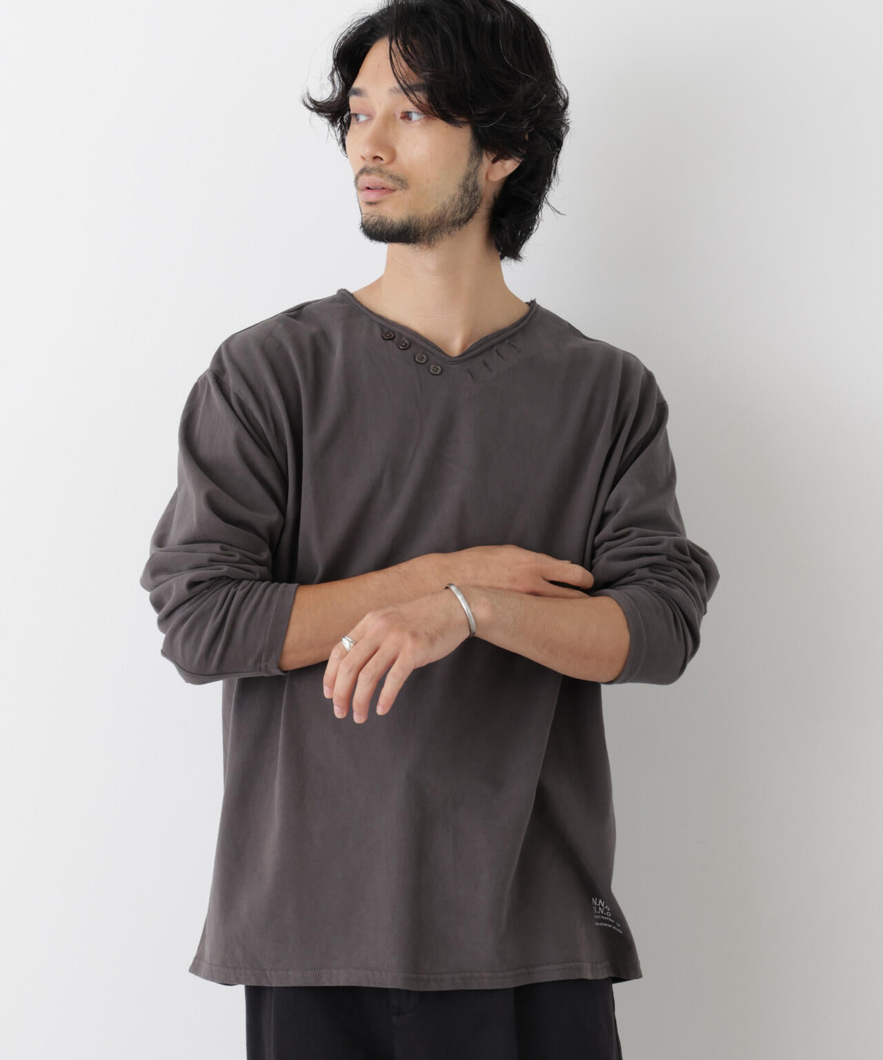 「surplus」デザインヘンリーネックTシャツ 長袖 6686223214