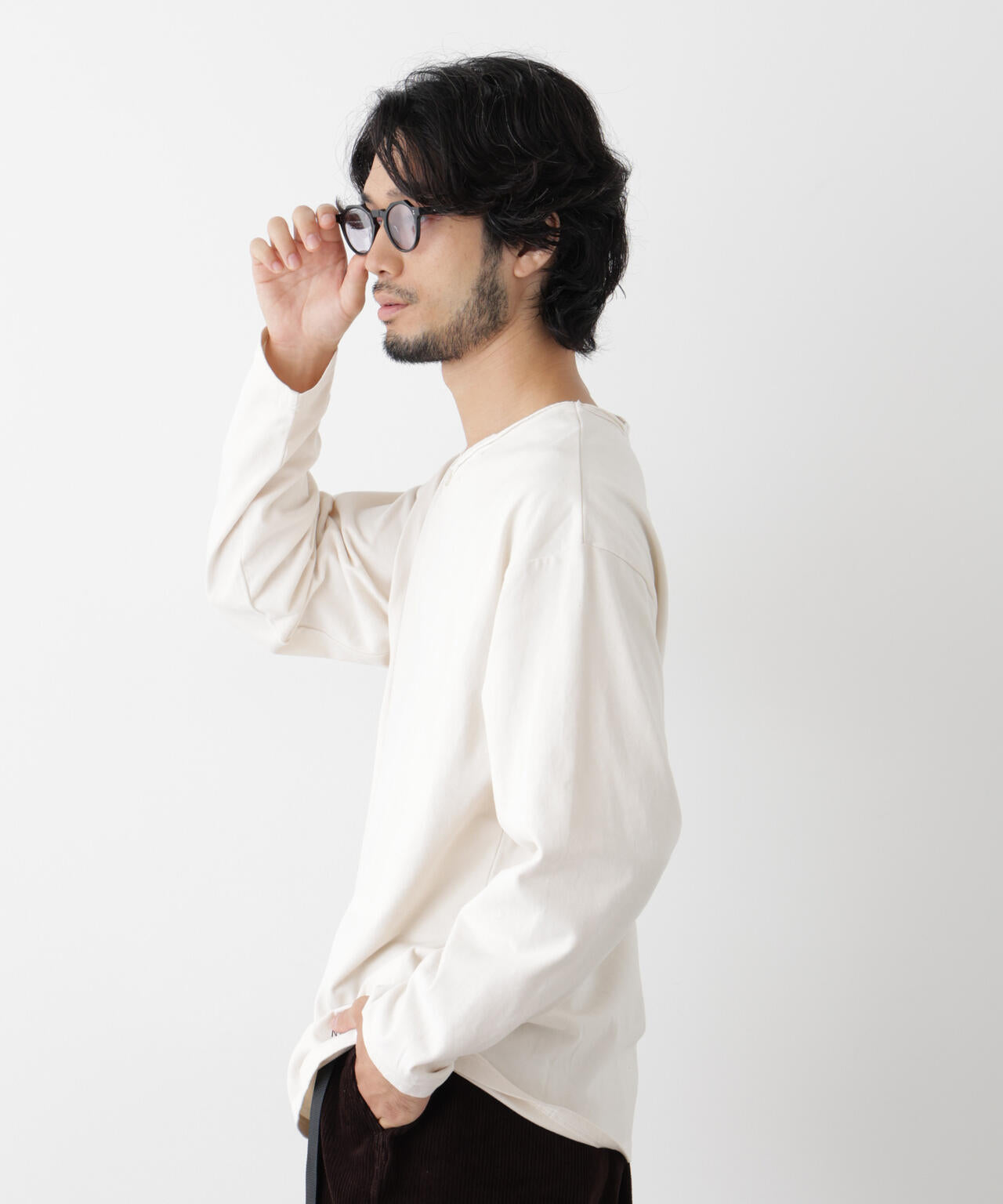 「surplus」デザインヘンリーネックTシャツ 長袖 6686223214