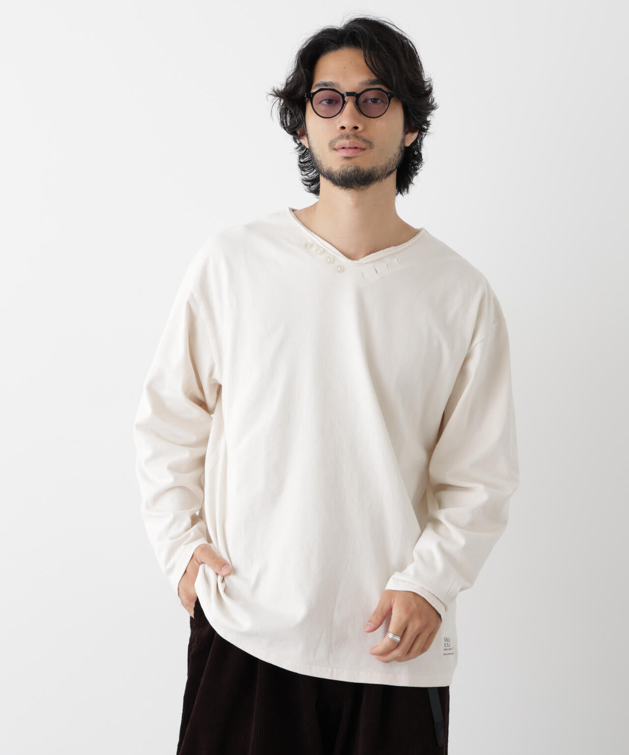 「surplus」デザインヘンリーネックTシャツ 長袖 6686223214