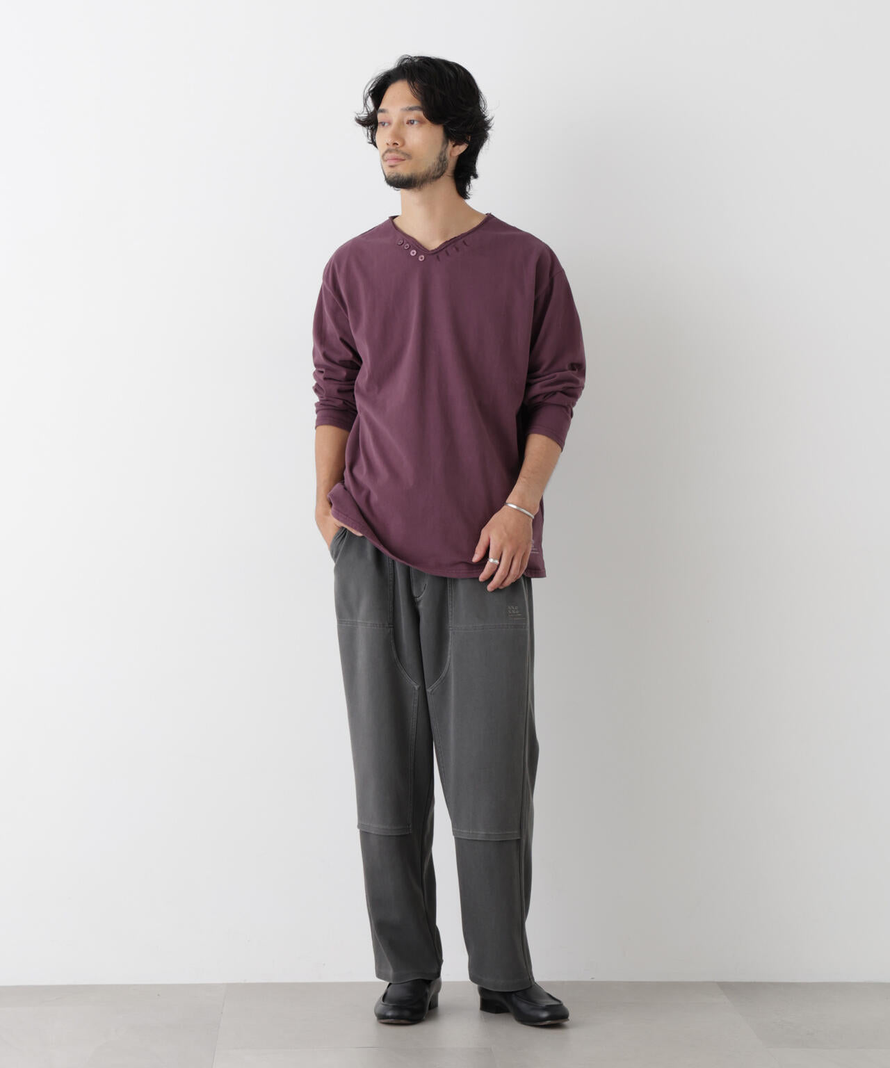 「surplus」デザインヘンリーネックTシャツ 長袖 6686223214