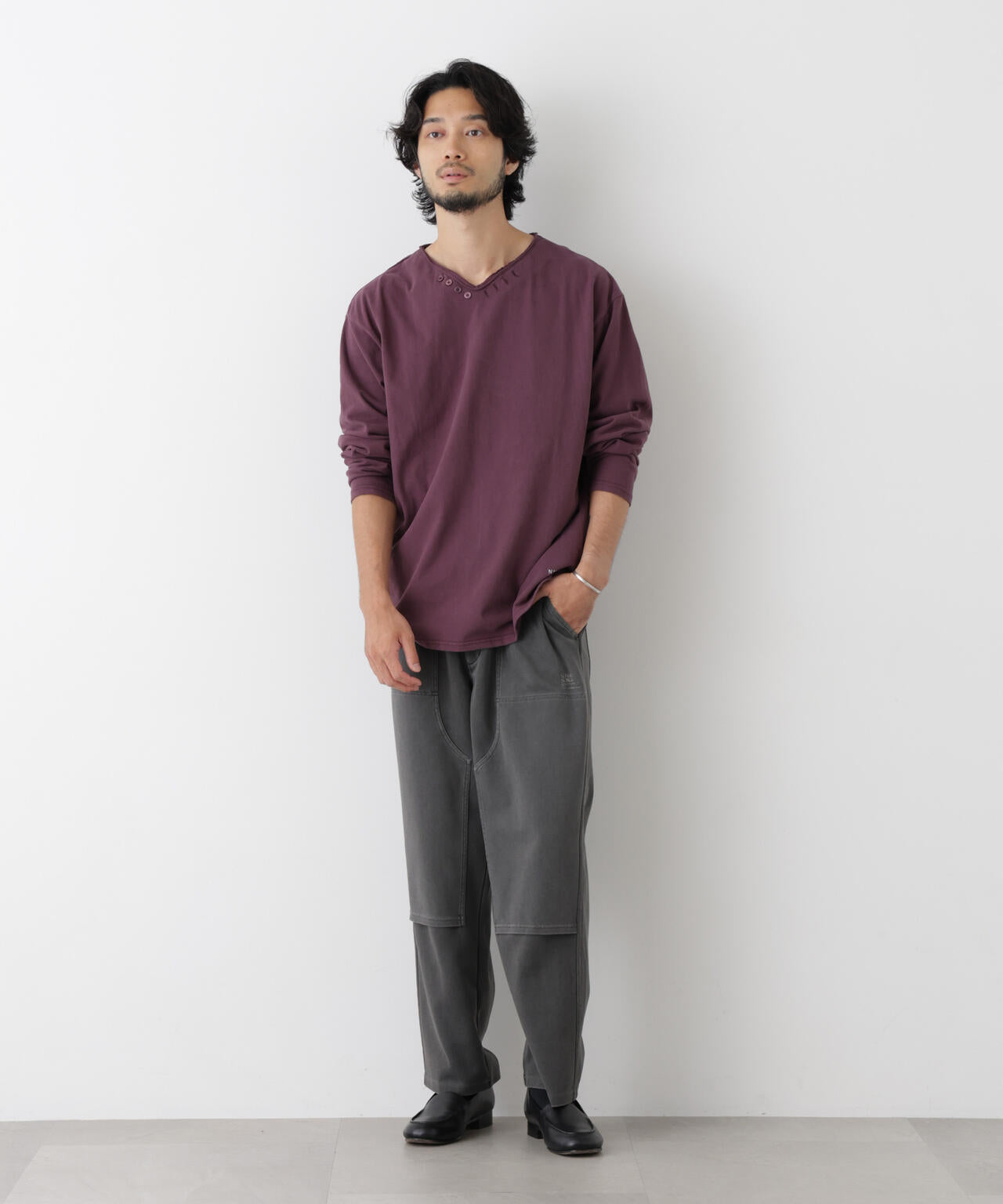 「surplus」デザインヘンリーネックTシャツ 長袖 6686223214